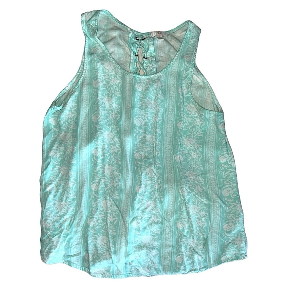 Charming Charlie Mint Green Stylish & Beautiful Tank Top Tie Lace-Up Back Small - Picture 2 of 4